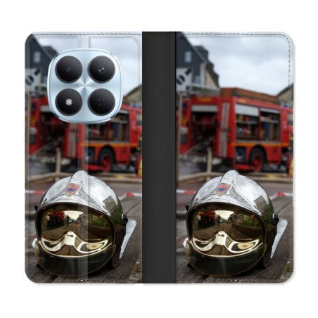 Housse Cuir Portefeuille Pour Xiaomi Redmi Note 15 Pro 5G Pompier Casque Camion