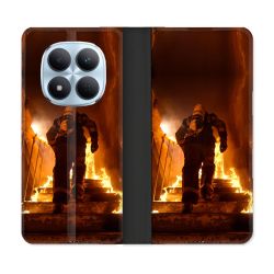 Housse Cuir Portefeuille Pour Xiaomi Redmi Note 15 Pro 5G Pompier Escalier