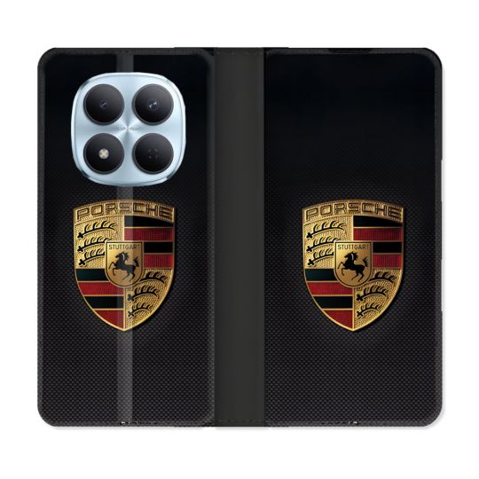 Housse Cuir Portefeuille Pour Xiaomi Redmi Note 15 Pro 5G Porsche Carbone