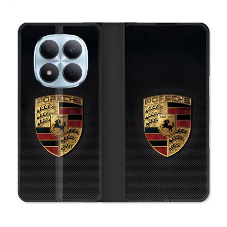 Housse Cuir Portefeuille Pour Xiaomi Redmi Note 15 Pro 5G Porsche Carbone