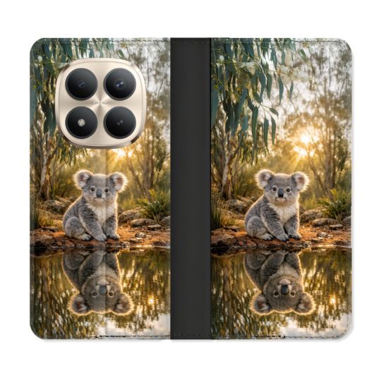 Housse Cuir Portefeuille Pour Xiaomi Redmi Note 15 Pro Plus 5G Animal Koala Reflet