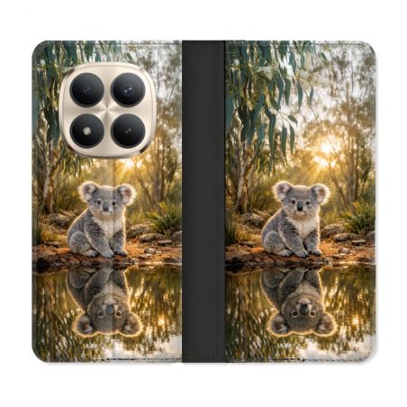 Housse Cuir Portefeuille Pour Xiaomi Redmi Note 15 Pro Plus 5G Animal Koala Reflet