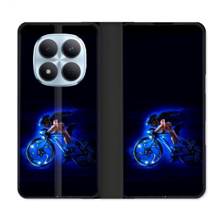 Housse Cuir Portefeuille Pour Xiaomi Redmi Note 15 Pro 5G Sport Cyclisme Bleu