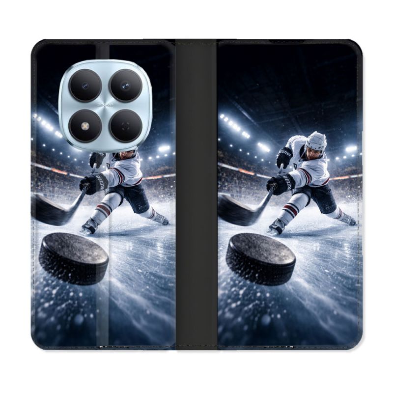 Housse Cuir Portefeuille Pour Xiaomi Redmi Note 15 Pro 5G Sport Hockey sur Glace
