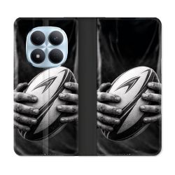 Housse Cuir Portefeuille Pour Xiaomi Redmi Note 15 Pro 5G Sport Rugby Ballon Moderne
