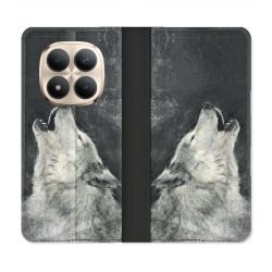 Housse Cuir Portefeuille Pour Xiaomi Redmi Note 15 Pro Plus 5G Animal Loup Hurlement