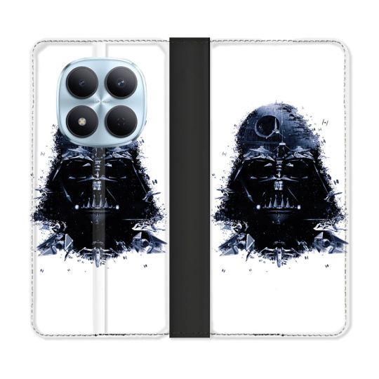 Housse Cuir Portefeuille Pour Xiaomi Redmi Note 15 Pro 5G Star Wars - Dark Vador Blanc