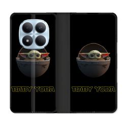 Housse Cuir Portefeuille Pour Xiaomi Redmi Note 15 Pro 5G Star Wars - Yoda bebe noir