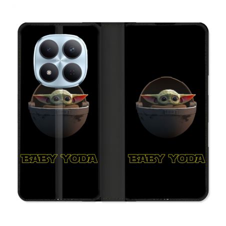 Housse Cuir Portefeuille Pour Xiaomi Redmi Note 15 Pro 5G Star Wars - Yoda bebe noir