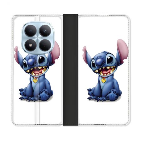 Housse Cuir Portefeuille Pour Xiaomi Redmi Note 15 Pro 5G Stitch Blanc