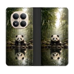 Housse Cuir Portefeuille Pour Xiaomi Redmi Note 15 Pro Plus 5G Animal Panda Reflet