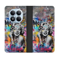 Housse Cuir Portefeuille Pour Xiaomi Redmi Note 15 Pro 5G Street Art Maryline Monroe