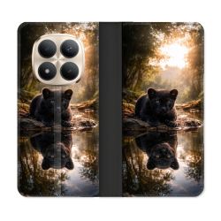 Housse Cuir Portefeuille Pour Xiaomi Redmi Note 15 Pro Plus 5G Animal Panthère Reflet