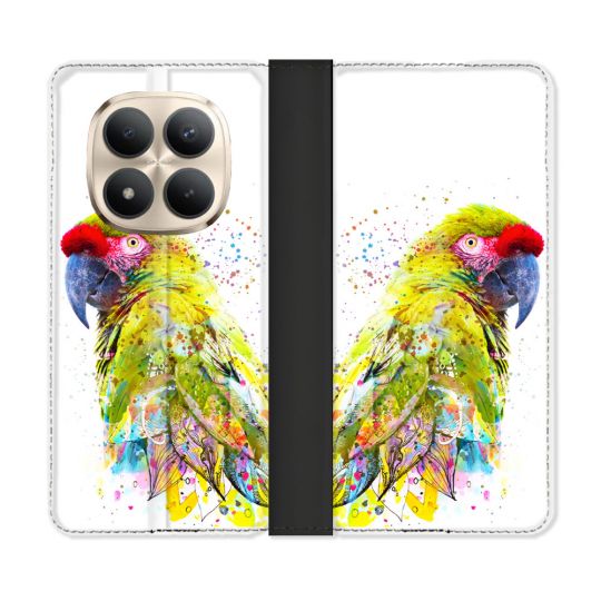 Housse Cuir Portefeuille Pour Xiaomi Redmi Note 15 Pro Plus 5G Animal Perroquet Jaune