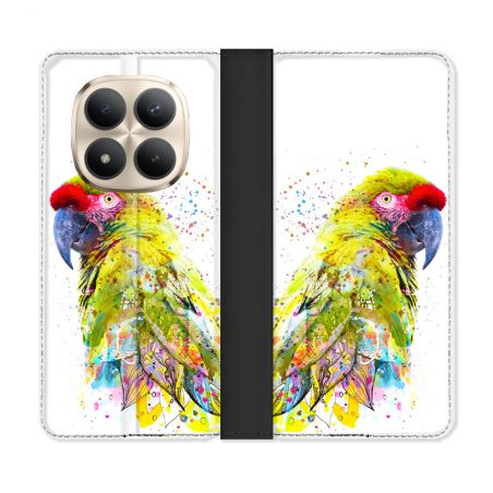 Housse Cuir Portefeuille Pour Xiaomi Redmi Note 15 Pro Plus 5G Animal Perroquet Jaune