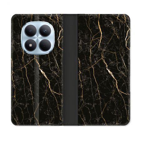 Housse Cuir Portefeuille Pour Xiaomi Redmi Note 15 Pro 5G Texture Marbre Noir