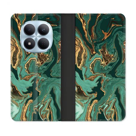 Housse Cuir Portefeuille Pour Xiaomi Redmi Note 15 Pro 5G Texture Marbre Vert