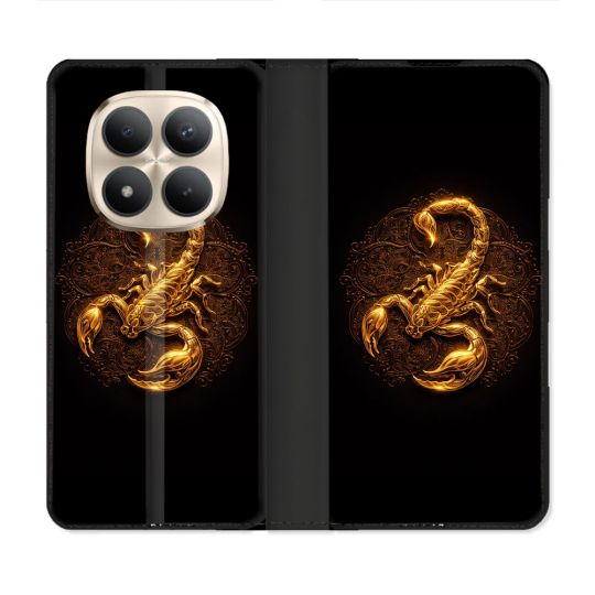 Housse Cuir Portefeuille Pour Xiaomi Redmi Note 15 Pro Plus 5G Animal Scorpion Fresque 2026