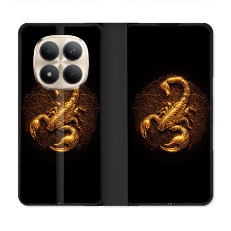 Housse Cuir Portefeuille Pour Xiaomi Redmi Note 15 Pro Plus 5G Animal Scorpion Fresque 2026