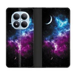 Housse Cuir Portefeuille Pour Xiaomi Redmi Note 15 Pro 5G Univers Bleu Violet