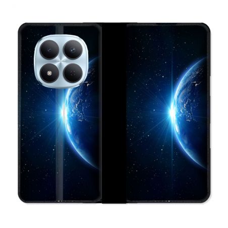 Housse Cuir Portefeuille Pour Xiaomi Redmi Note 15 Pro 5G Univers Planete Terre