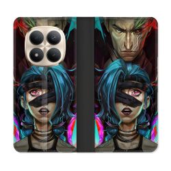 Housse Cuir Portefeuille Pour Xiaomi Redmi Note 15 Pro Plus 5G Arcane Jinx Bleu