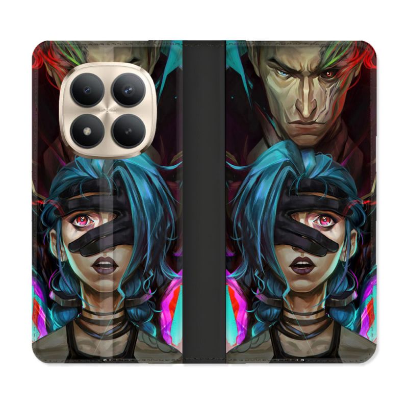 Housse Cuir Portefeuille Pour Xiaomi Redmi Note 15 Pro Plus 5G Arcane Jinx Bleu