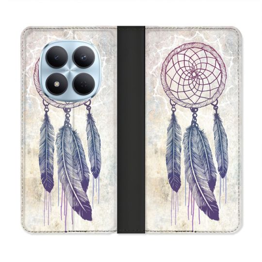 Housse Cuir Portefeuille Pour Xiaomi Redmi Note 15 Pro 5G Zen Attrape Reve Blanc