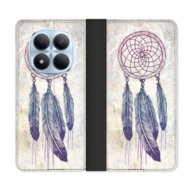 Housse Cuir Portefeuille Pour Xiaomi Redmi Note 15 Pro 5G Zen Attrape Reve Blanc