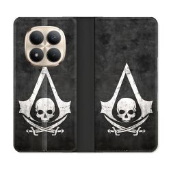 Housse Cuir Portefeuille Pour Xiaomi Redmi Note 15 Pro Plus 5G Assassin Creed Tete Mort