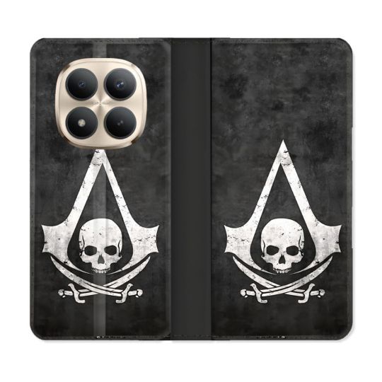 Housse Cuir Portefeuille Pour Xiaomi Redmi Note 15 Pro Plus 5G Assassin Creed Tete Mort