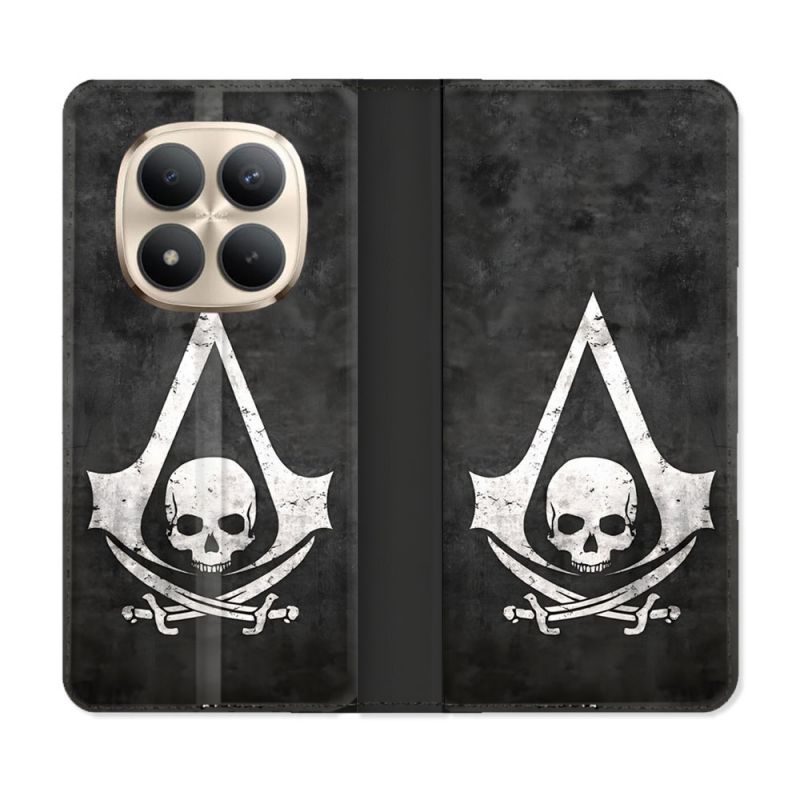Housse Cuir Portefeuille Pour Xiaomi Redmi Note 15 Pro Plus 5G Assassin Creed Tete Mort