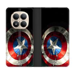 Housse Cuir Portefeuille Pour Xiaomi Redmi Note 15 Pro Plus 5G Captain America Bouclier