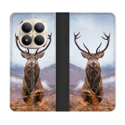 Housse Cuir Portefeuille Pour Xiaomi Redmi Note 15 Pro Plus 5G Chasse Chevreuil Montagne