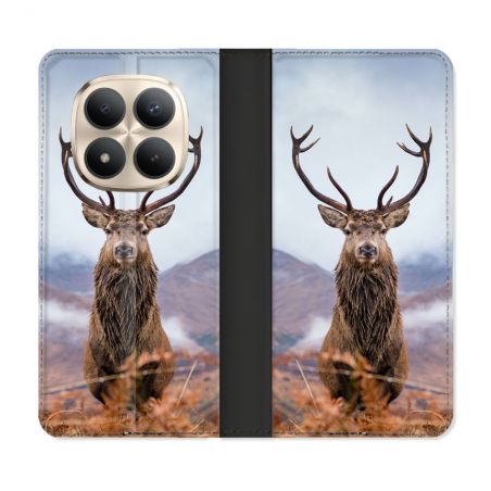 Housse Cuir Portefeuille Pour Xiaomi Redmi Note 15 Pro Plus 5G Chasse Chevreuil Montagne