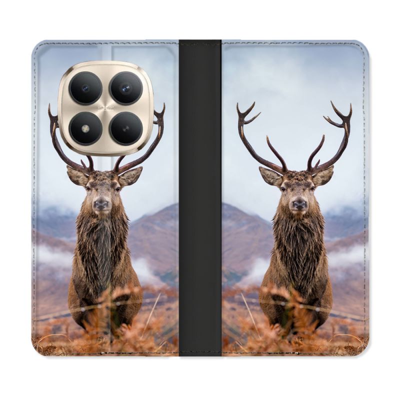 Housse Cuir Portefeuille Pour Xiaomi Redmi Note 15 Pro Plus 5G Chasse Chevreuil Montagne