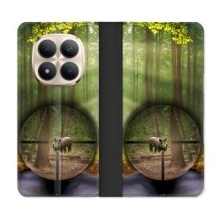 Housse Cuir Portefeuille Pour Xiaomi Redmi Note 15 Pro Plus 5G Chasse Sanglier Viseur