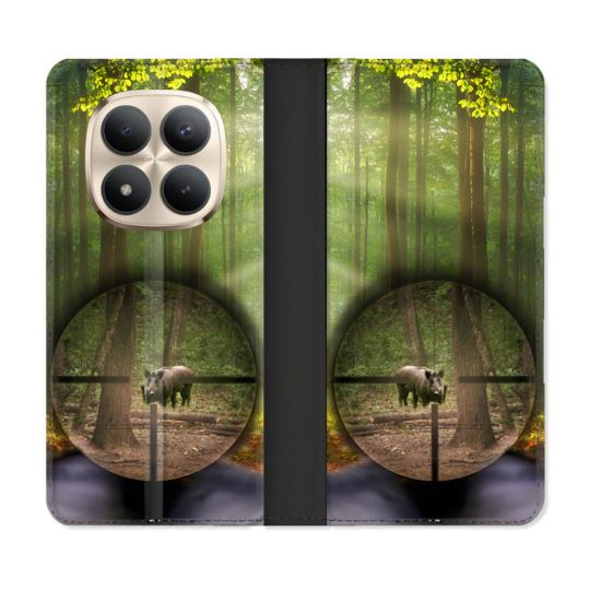 Housse Cuir Portefeuille Pour Xiaomi Redmi Note 15 Pro Plus 5G Chasse Sanglier Viseur