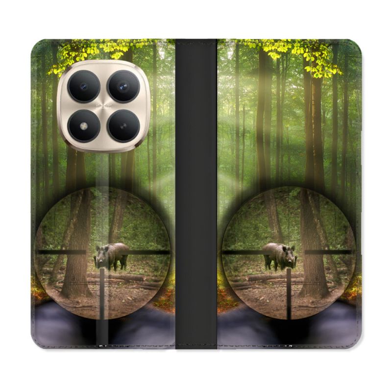 Housse Cuir Portefeuille Pour Xiaomi Redmi Note 15 Pro Plus 5G Chasse Sanglier Viseur