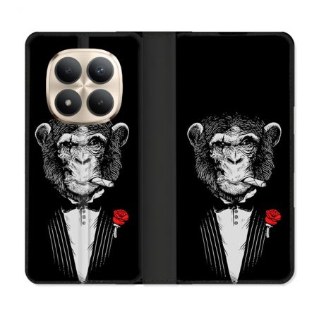 Housse Cuir Portefeuille Pour Xiaomi Redmi Note 15 Pro Plus 5G Decale Singe Mafia