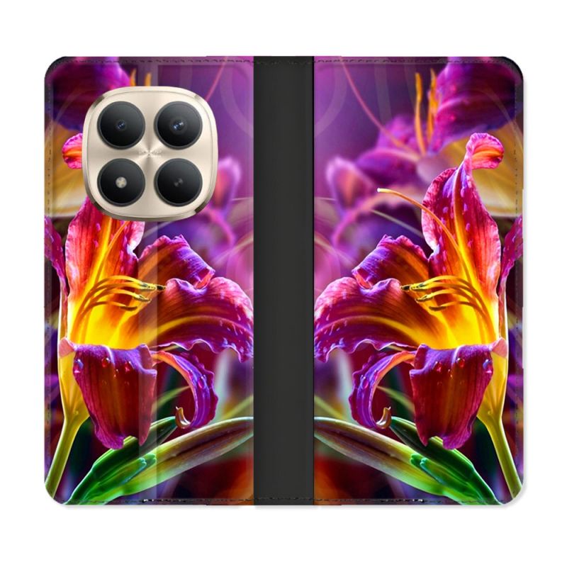 Housse Cuir Portefeuille Pour Xiaomi Redmi Note 15 Pro Plus 5G Fleur Lys Color