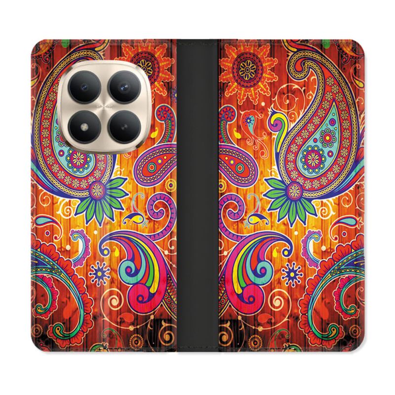 Housse Cuir Portefeuille Pour Xiaomi Redmi Note 15 Pro Plus 5G Fleur Psychedelic