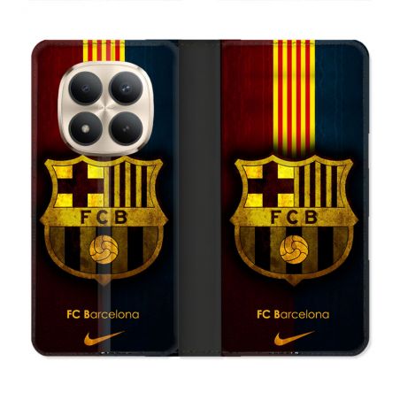 Housse Cuir Portefeuille Pour Xiaomi Redmi Note 15 Pro Plus 5G Foot FC Barcelone Vintage