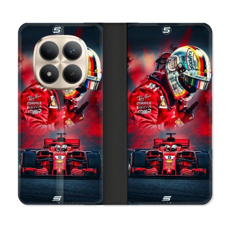 Housse Cuir Portefeuille Pour Xiaomi Redmi Note 15 Pro Plus 5G Formule 1 F1 Ferrari