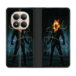 Housse Cuir Portefeuille Pour Xiaomi Redmi Note 15 Pro Plus 5G Ghost Rider