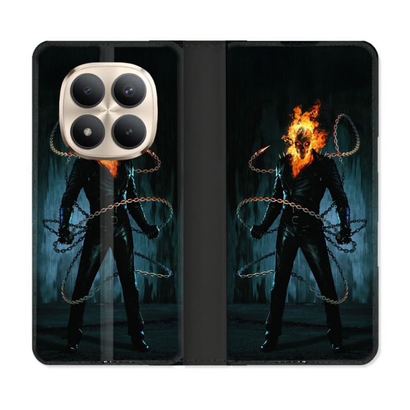 Housse Cuir Portefeuille Pour Xiaomi Redmi Note 15 Pro Plus 5G Ghost Rider