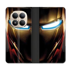 Housse Cuir Portefeuille Pour Xiaomi Redmi Note 15 Pro Plus 5G Iron Man Casque