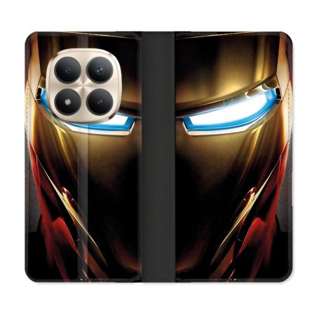 Housse Cuir Portefeuille Pour Xiaomi Redmi Note 15 Pro Plus 5G Iron Man Casque