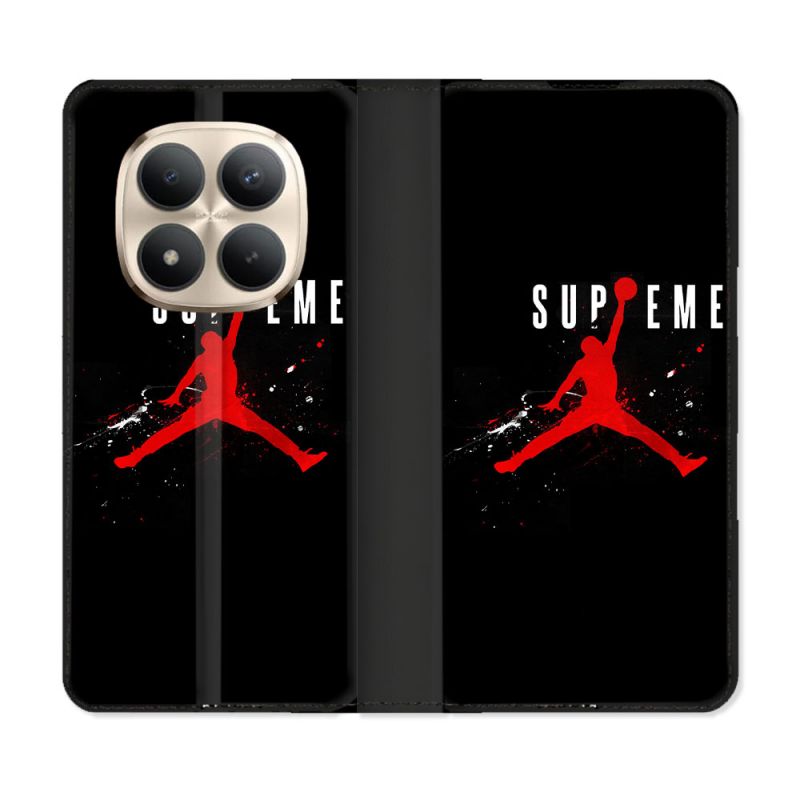 Housse Cuir Portefeuille Pour Xiaomi Redmi Note 15 Pro Plus 5G Jordan Supreme Noir
