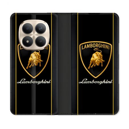 Housse Cuir Portefeuille Pour Xiaomi Redmi Note 15 Pro Plus 5G Lamborghini Carbone